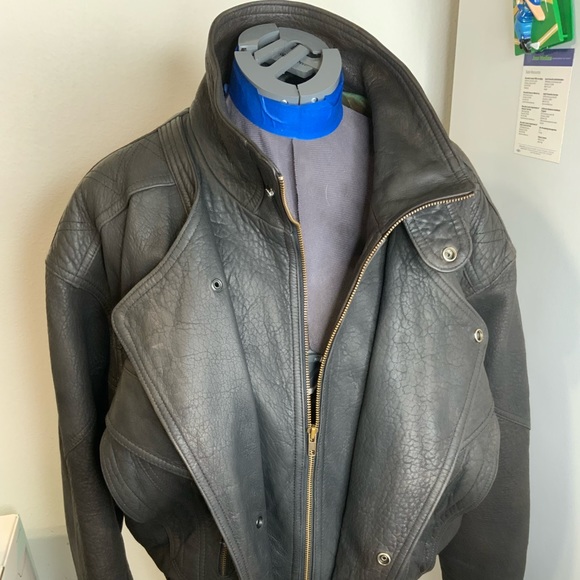 Chocolate Brown Leather Boomer Jacket - Picture 9 of 13